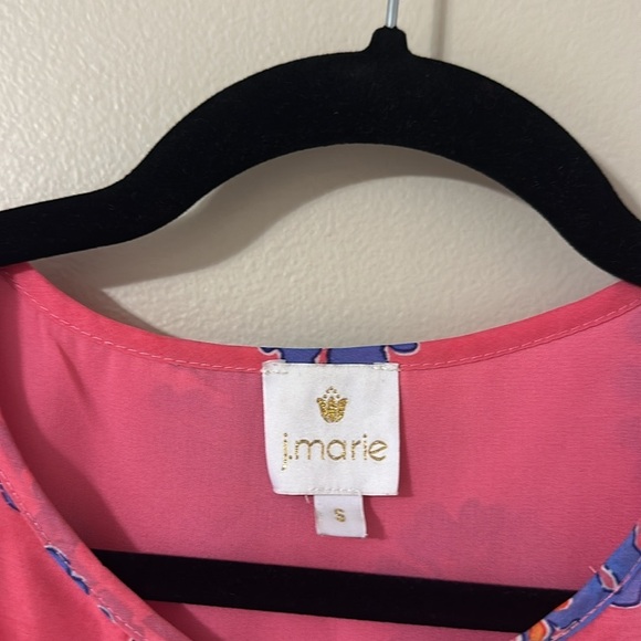 J. Marie Womens Piper Ruffle Dress Floral Print Sz Small Resortwear Chic Preppy - Picture 8 of 10